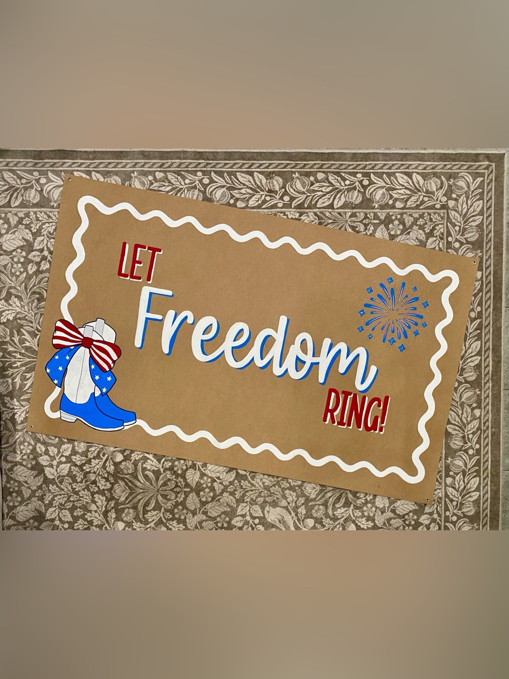 Hand-Painted Banner - Patriotic Summer - Red White Blue - 3ftx5ft